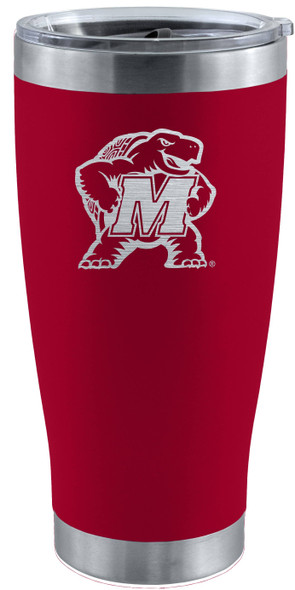 Maryland Terrapins 20oz Red Tumbler w/Etched Logo