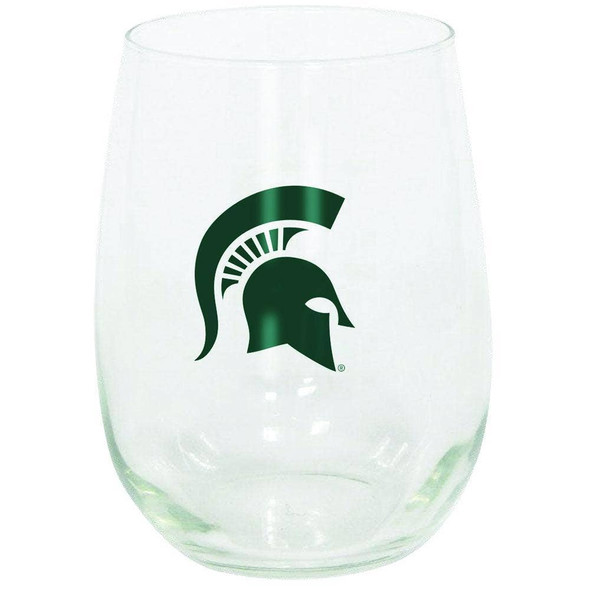 Michigan State Spartans 15oz Stemless Wine w/Color Logo