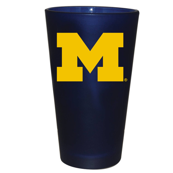 Michigan Wolverines 16oz Color Frosted Pint Color Logo