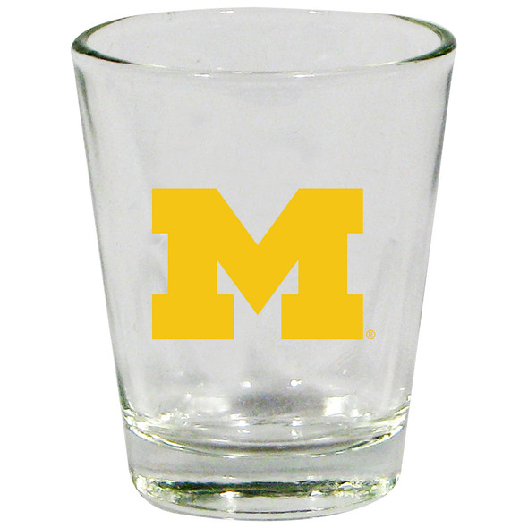 Michigan Wolverines 2oz Clear Collector Glass