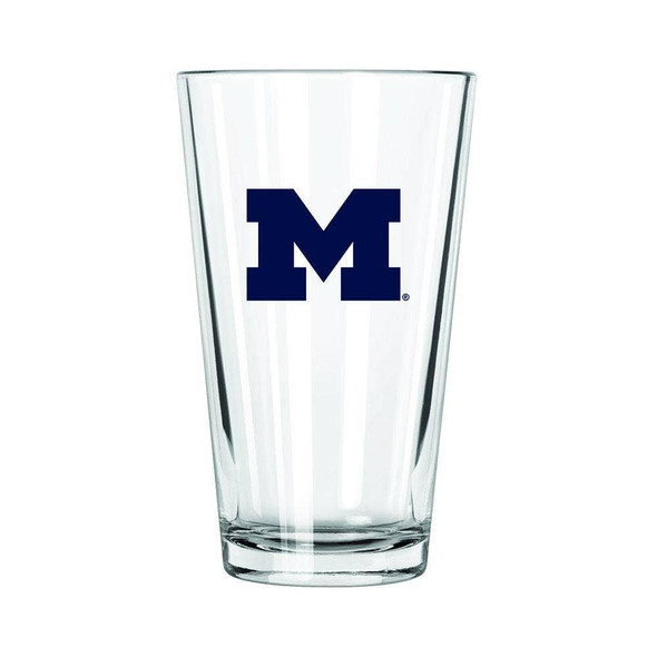 Michigan Wolverines 16oz Pint Glass w/Color Logo