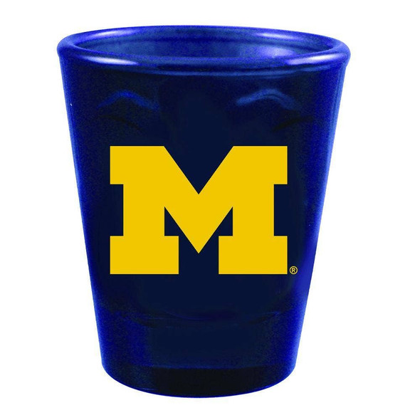 Michigan Wolverines Swirl Clear Collect Glass