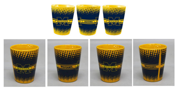 Michigan Wolverines 2oz Full Wrap Collector Glass