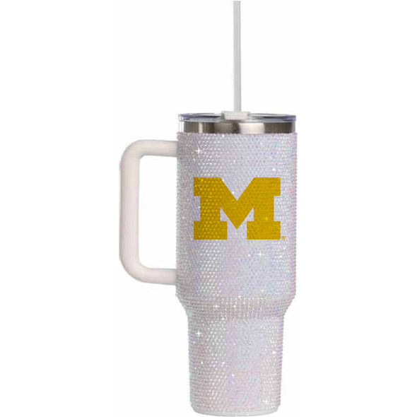 Michigan Wolverines 34oz Bling Tumbler