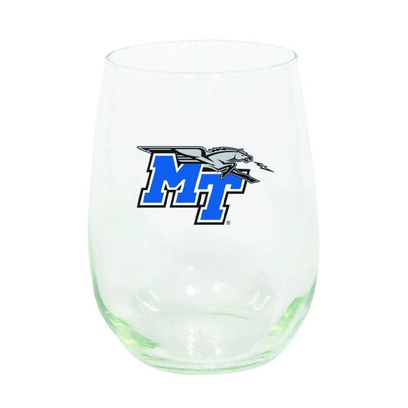 Middle Tennessee State 15oz Stemless Wine w/Color Logo