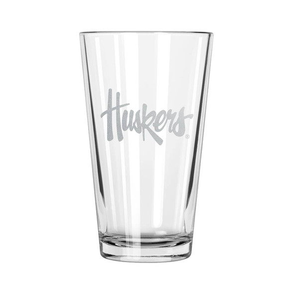 Nebraska Cornhuskers 16oz Pint Glass w/Etched Logo