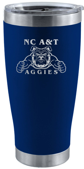 North Carolina A&T State 20oz Royal Blue Tumbler Etch Logo
