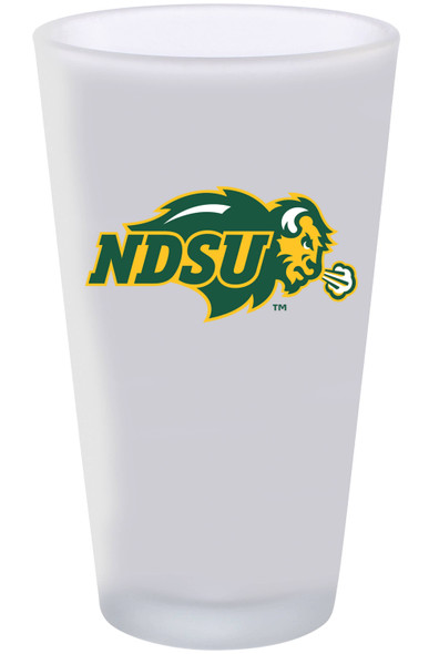 North Dakota State Bison 16oz Frosted Pint Glass Color Logo