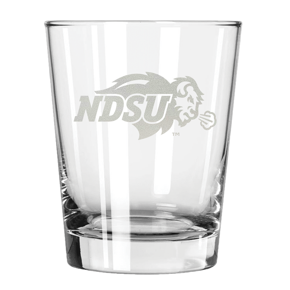 North Dakota State Bison 15oz Old Fashioned w/Etched Logo