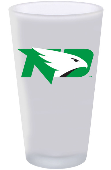 North Dakota 16oz Frosted Pint Glass Color Logo