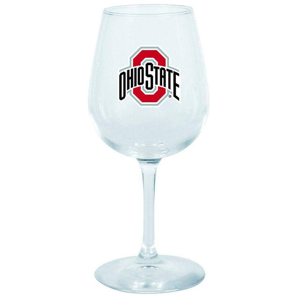Ohio State Buckeyes 12.75oz Stem Wine Glass Color Logo