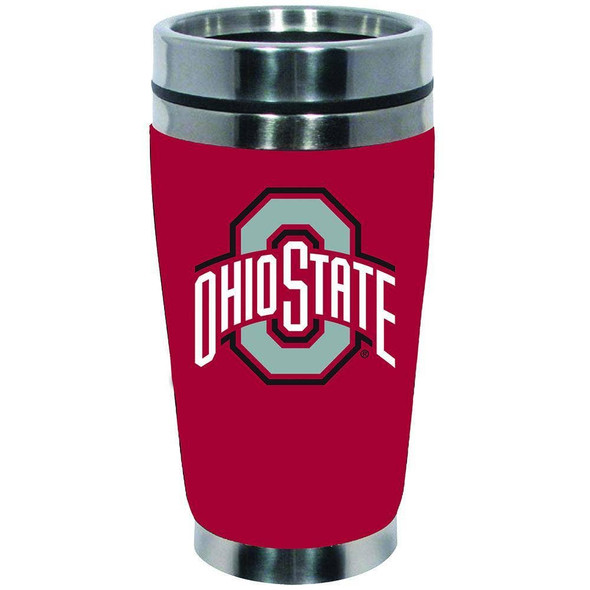 Ohio State Buckeyes 16oz Travel Mug with Neoprene Wrap