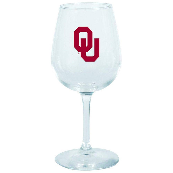 Oklahoma Sooners 12.75oz Stem Wine Glass Color Logo
