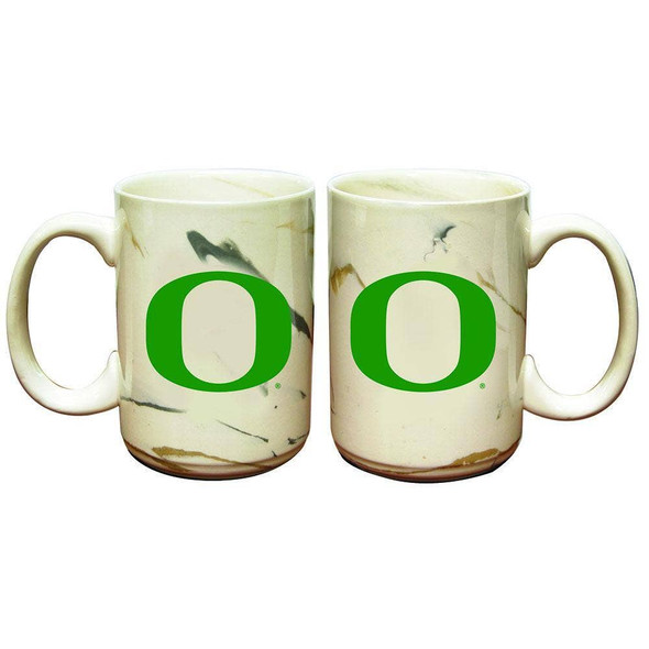 Oregon Ducks Marble Ceramic Mug