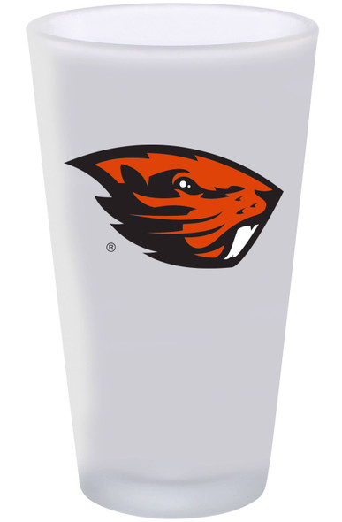 Oregon State Beavers 16oz Frosted Pint Glass Color Logo