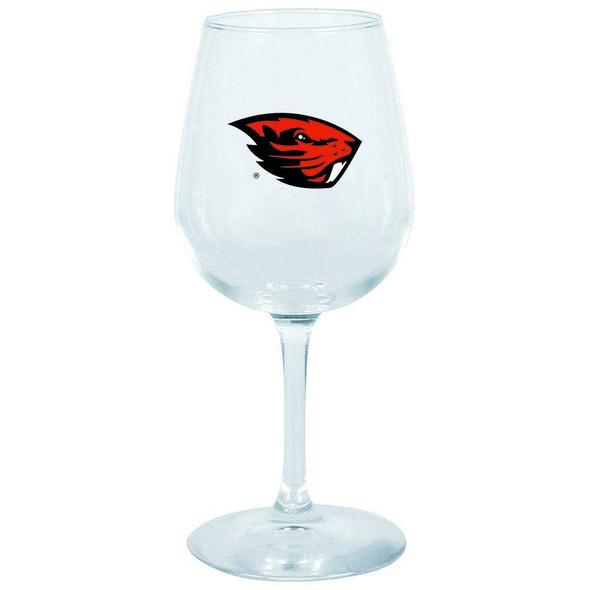 Oregon State Beavers 12.75oz Stem Wine Glass Color Logo
