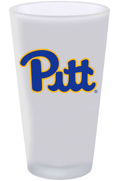Pittsburgh Panthers 16oz Frosted Pint Glass Color Logo
