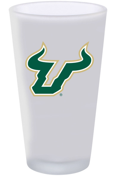 South Florida Bulls 16oz Frosted Pint Glass Color Logo