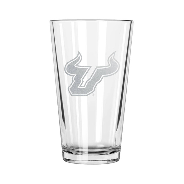South Florida Bulls 16oz Pint Glass w/Etched Logo