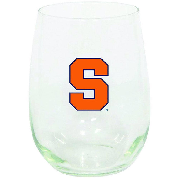 Syracuse Orange 15oz Stemless Wine w/Color Logo