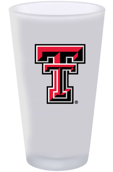 Texas Tech Red Raiders 16oz Frosted Pint Glass Color Logo