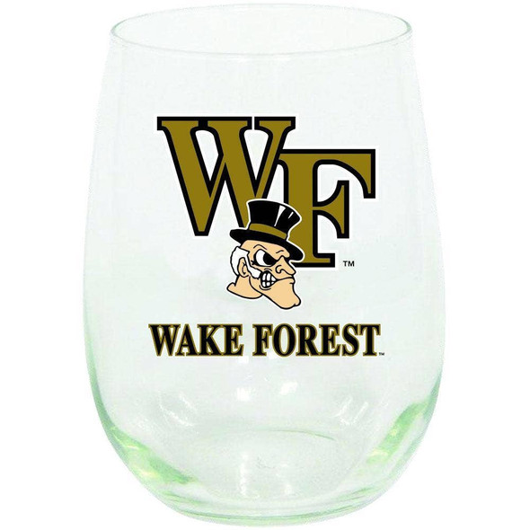 Wake Forest 15oz Stemless Wine w/Color Logo