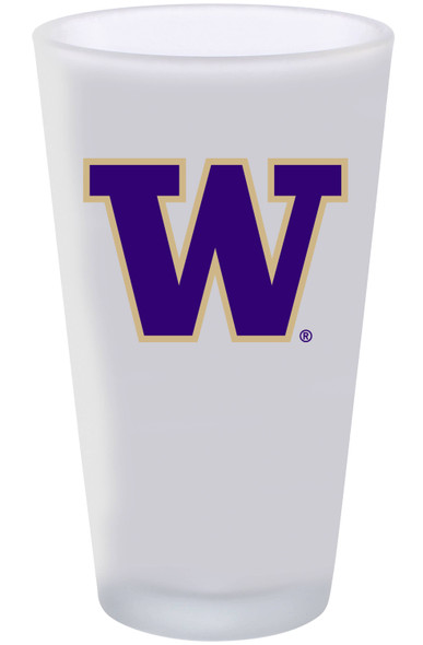 Washington Huskies 16oz Frosted Pint Glass Color Logo