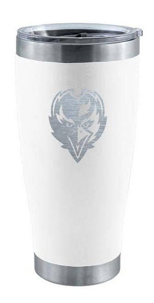 Baltimore Ravens 20oz White Tumbler w/Etched Logo