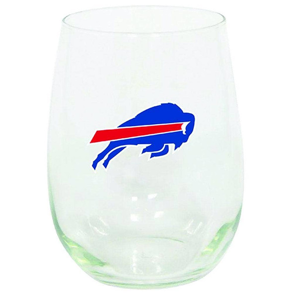 Buffalo Bills 15oz Stemless Wine w/Color Logo