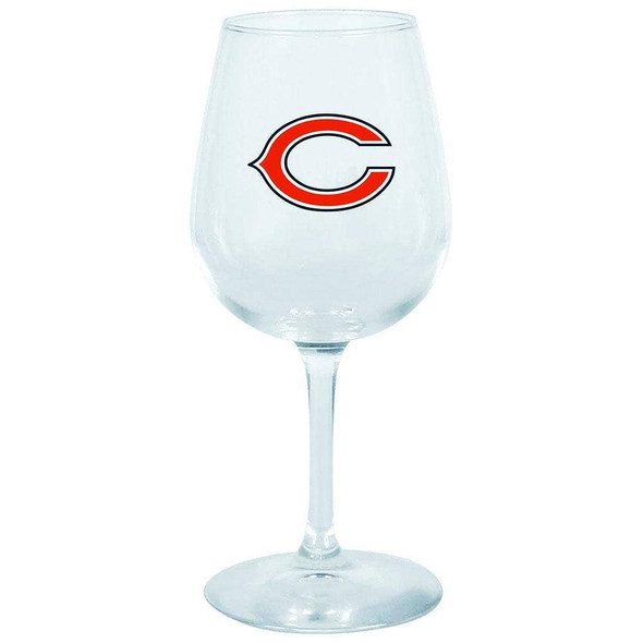 Chicago Bears 12.75oz Stem Wine Glass Color Logo
