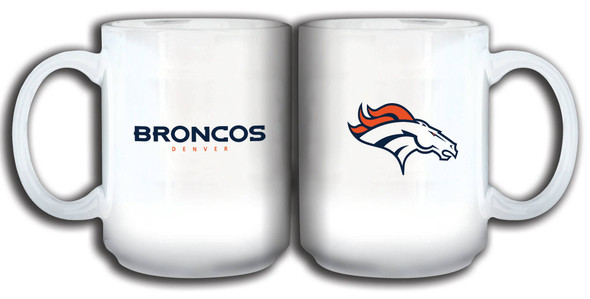 Denver Broncos 11oz White Mug w/Color Logo