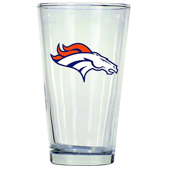 Denver Broncos 16oz Pint Glass w/Color Logo