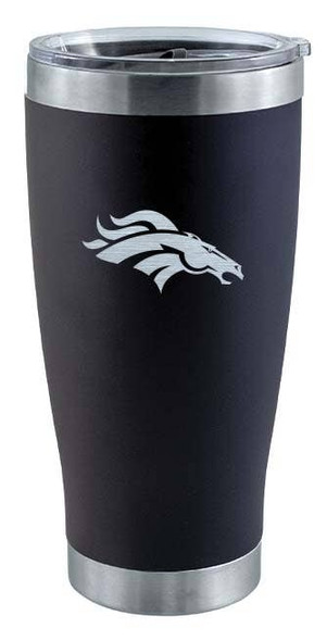 Denver Broncos 20oz Black Tumbler w/Etched Logo