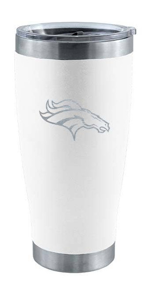 Denver Broncos 20oz White Tumbler w/Etched Logo
