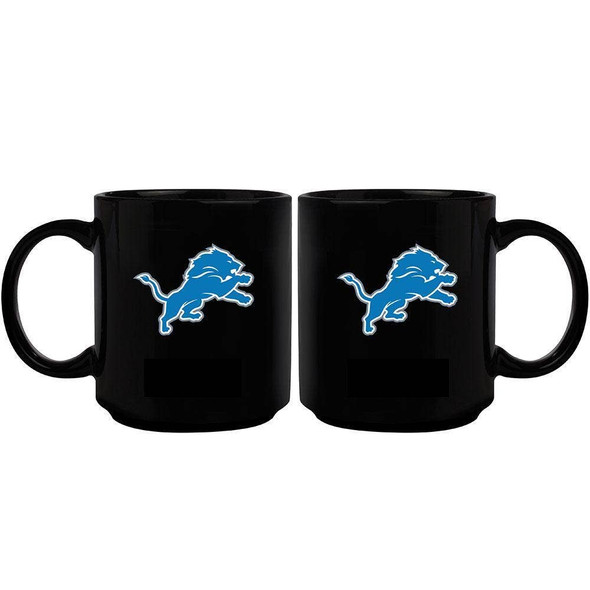 Detroit Lions 11oz Black Mug w/Color Logo