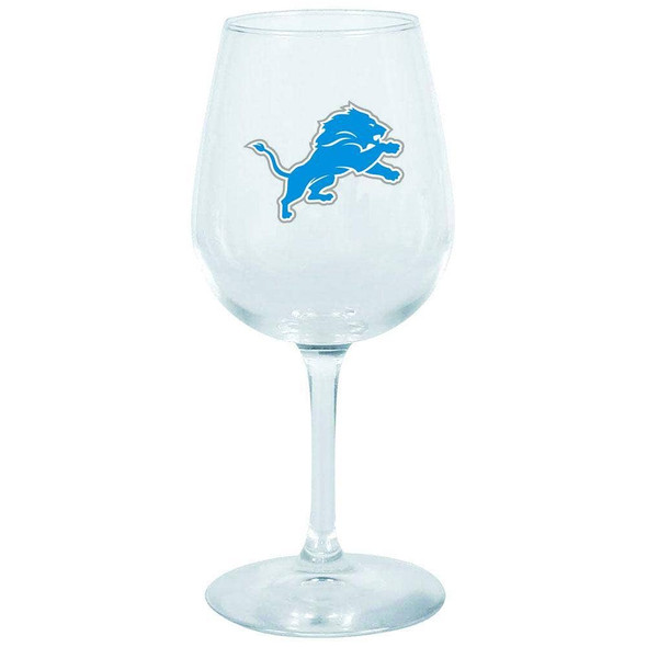 Detroit Lions 12.75oz Stem Wine Glass Color Logo
