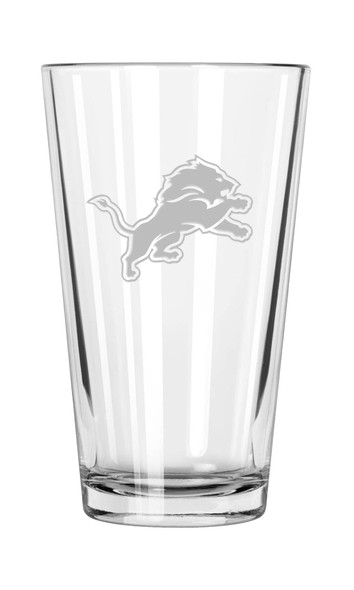 Detroit Lions 16oz Pint Glass w/Etched Logo