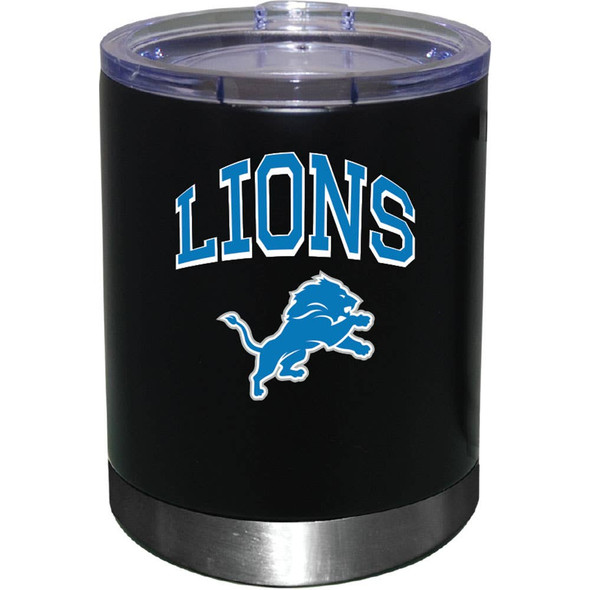 Detroit Lions 12oz Black Low-Ball Tumbler Color Logo