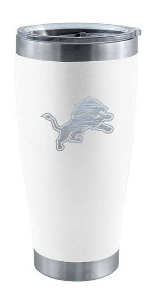 Detroit Lions 20oz White Tumbler w/Etched Logo