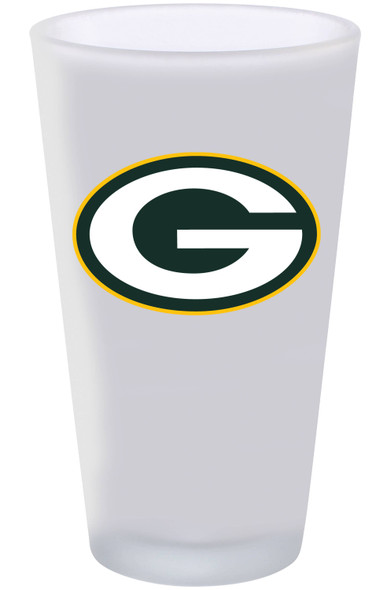 Green Bay Packers 16oz Frosted Pint Glass Color Logo