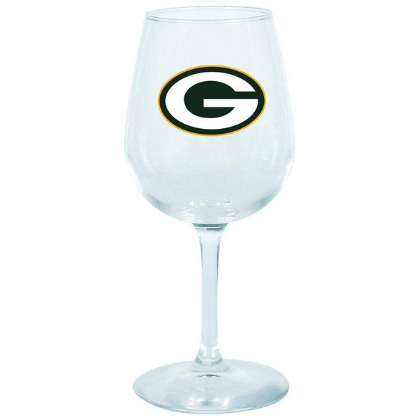 Green Bay Packers 12.75oz Stem Wine Glass Color Logo
