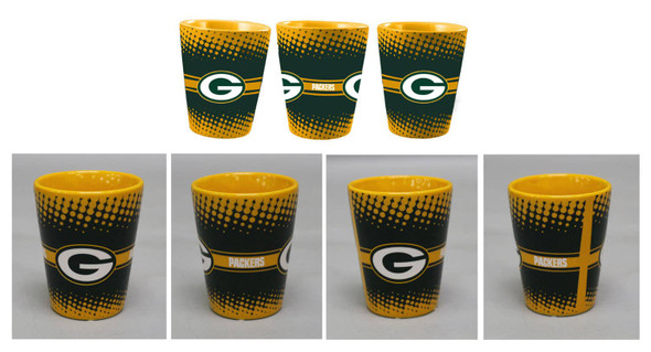Green Bay Packers 2oz Full Wrap Collector Glass