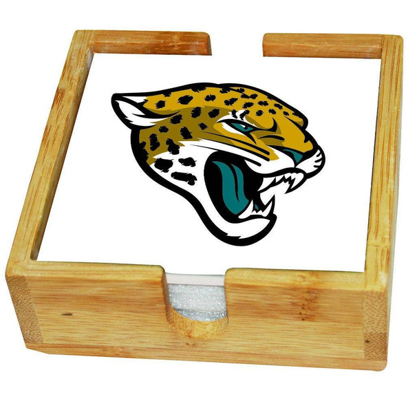 Jacksonville Jaguars Team Logo Square Coaster Set