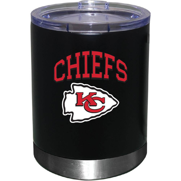 Kansas City Chiefs 12oz Black Low-Ball Tumbler Color Logo