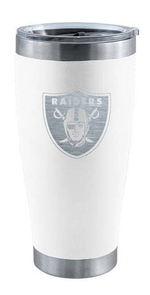 Las Vegas Raiders 20oz White Tumbler w/Etched Logo