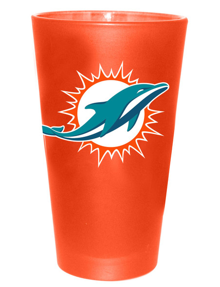 Miami Dolphins 16oz Color Frosted Pint Color Logo