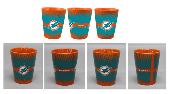 Miami Dolphins 2oz Full Wrap Collector Glass