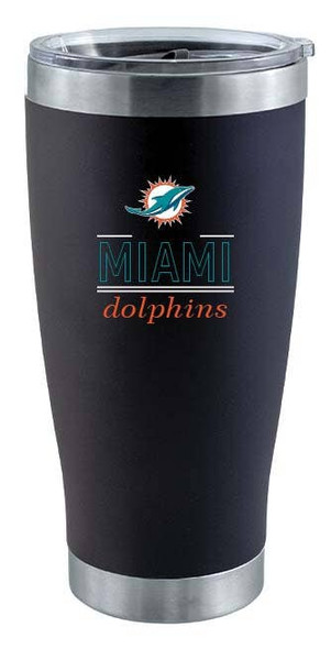 Miami Dolphins 20oz Black Tumbler w/Classic Crew Logo
