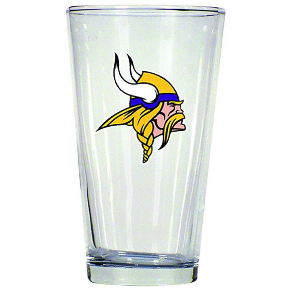 Minnesota Vikings 16oz Pint Glass w/Color Logo