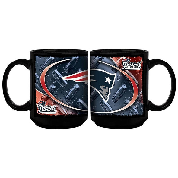 New England Patriots 15oz Black Diamond Plate Mug